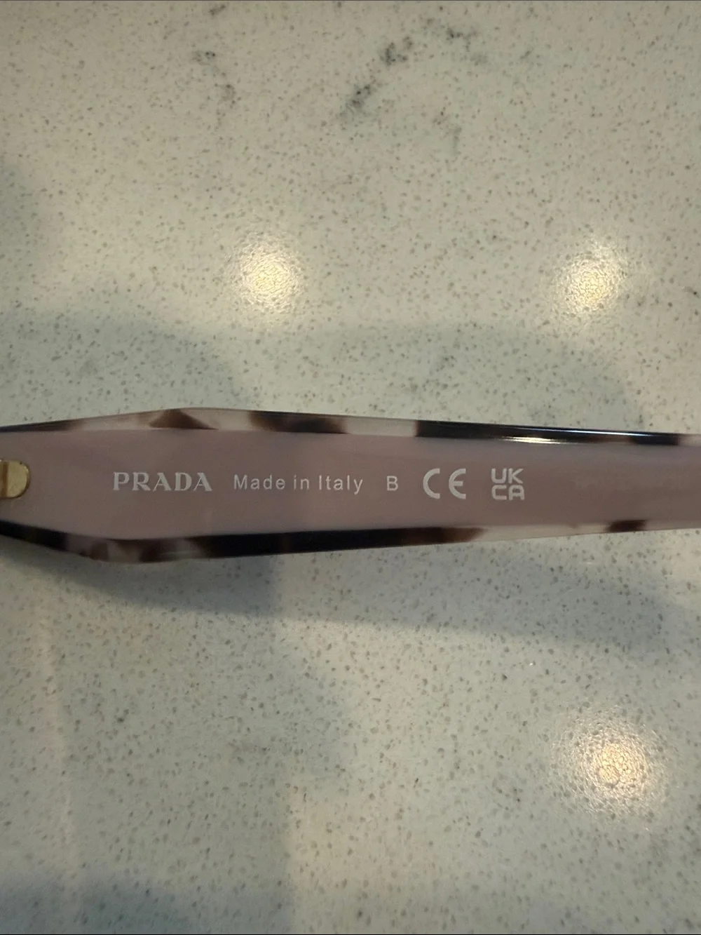 Prada Tortoiseshell Cat-Eye Glasses with Subtle Pink Accents, prescription